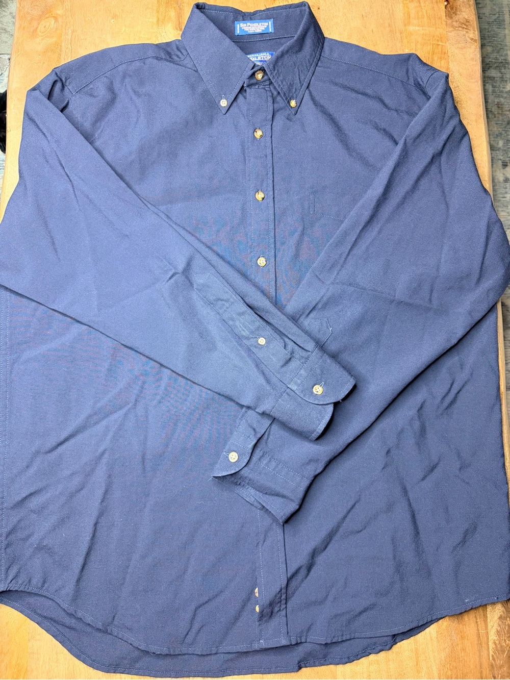 Pendleton Navy Button-Down Dress Shirt - Classic Men's